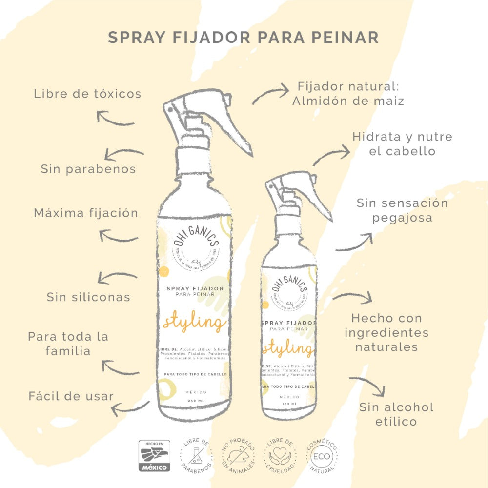 Spray Fijador Oh! Ganics Styling