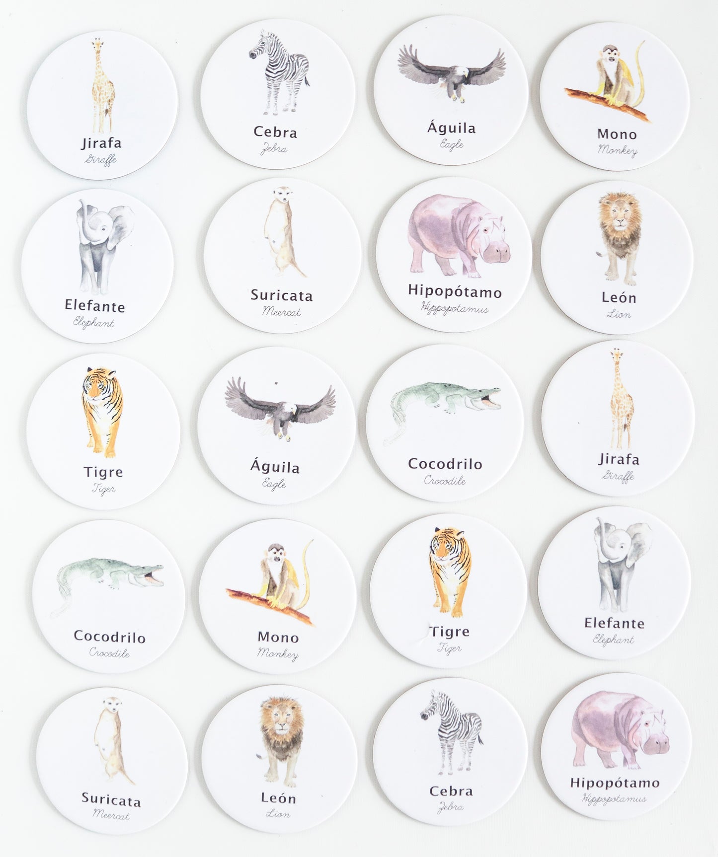 Juego De Memoria Animales De La Selva