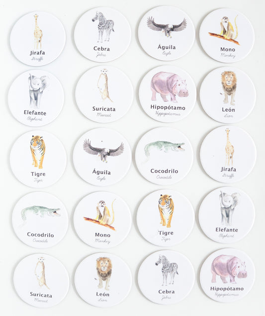 Juego De Memoria Animales De La Selva