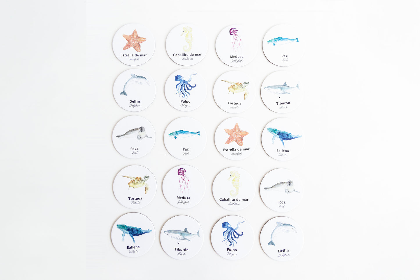 Juego De Memoria Animales Del Mar