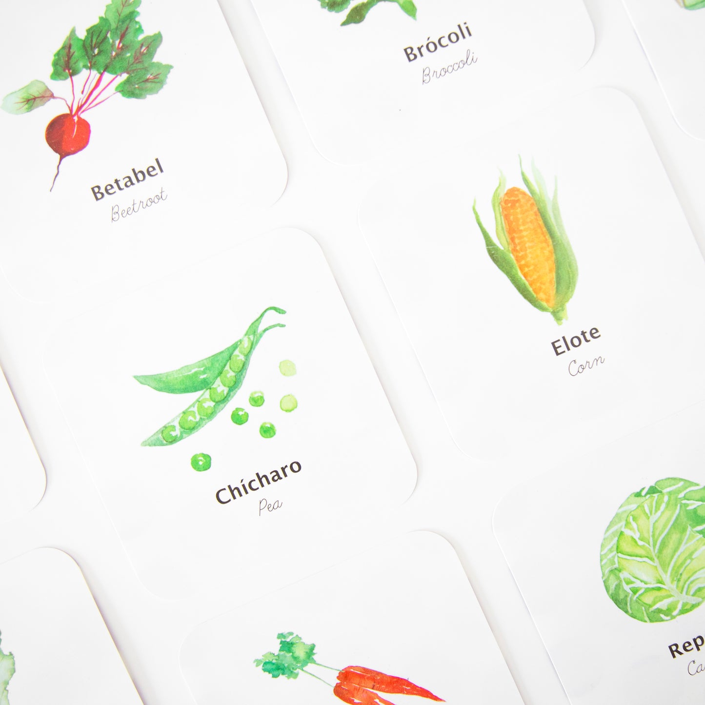 Flashcards Verduras Impermeables