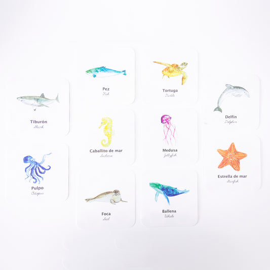 Flashcards Animales del Mar Impermeables