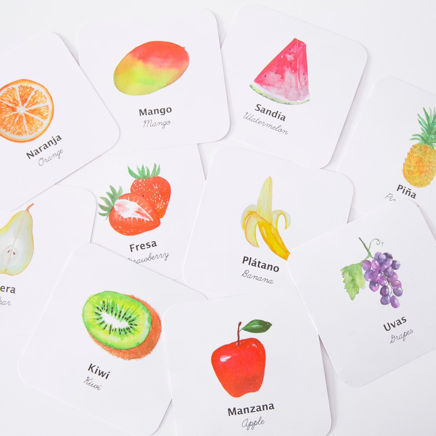 Flashcards Frutas Impermeables