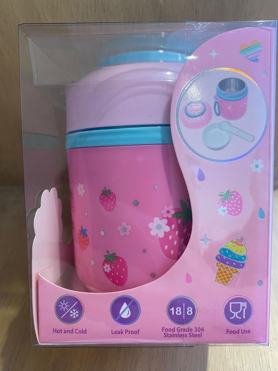 Food Jar Strawberry Acero Inoxidable