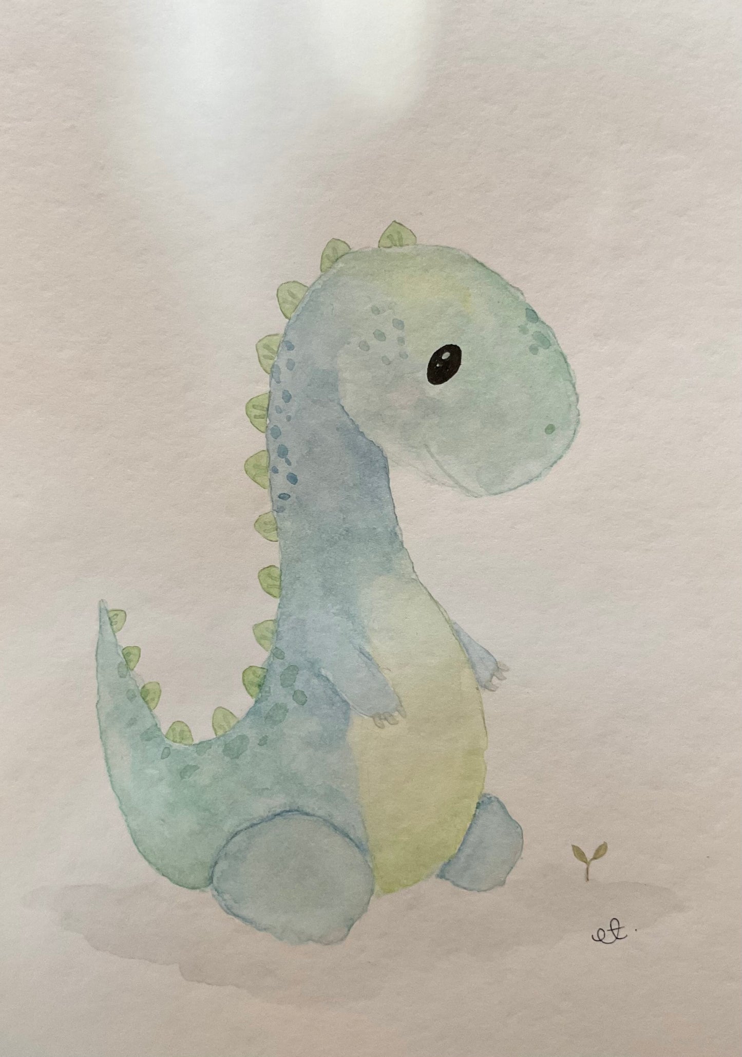 Ilustración Dinosaurio & Hoja