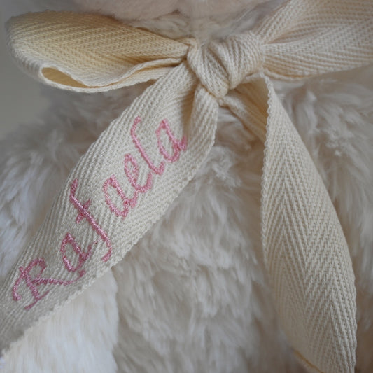Lazo Personalizado Con Nombre Para Peluche