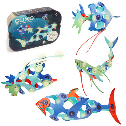 Juguete De Construcción Clixo Ocean Creatures