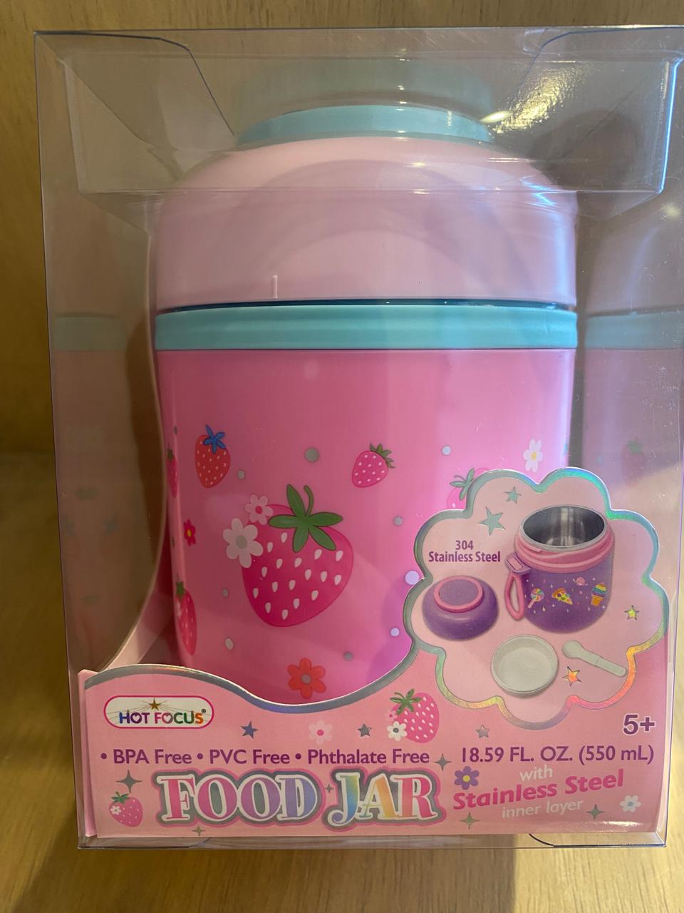 Food Jar Strawberry Acero Inoxidable