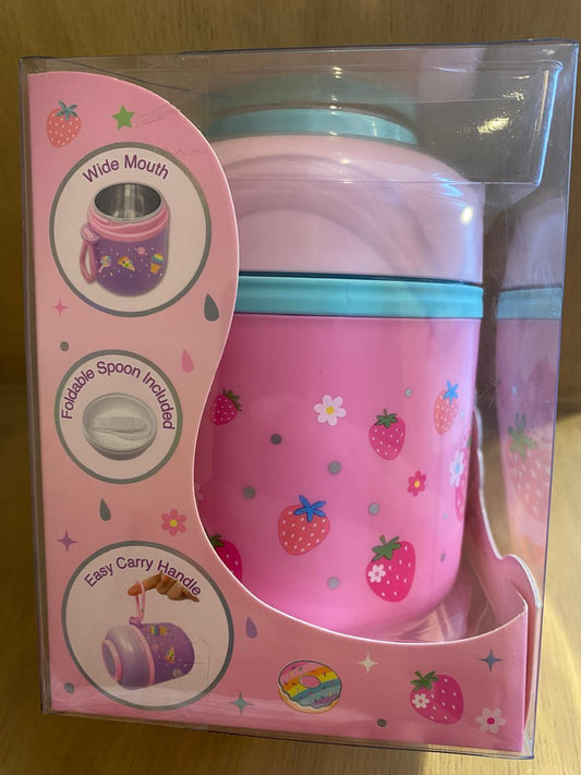 Food Jar Strawberry Acero Inoxidable