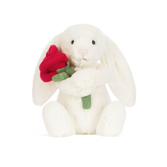 Peluche Jellycat Cream Bunny With Rose
